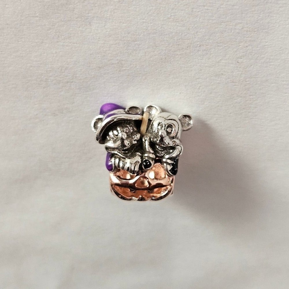 Pandora Disney Mickey Mouse & Minnie Mouse Halloween Pumpkin Charm